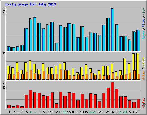 Daily usage for July 2013
