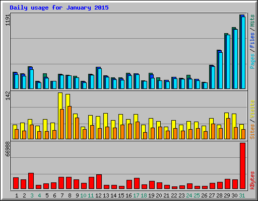 Daily usage for January 2015
