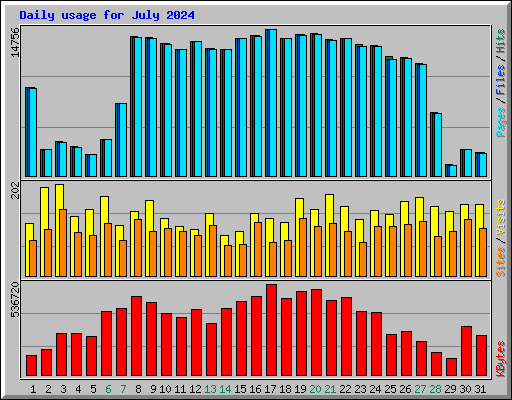 Daily usage for July 2024