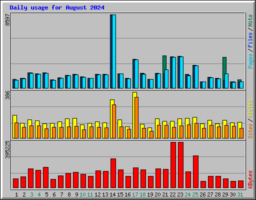 Daily usage for August 2024