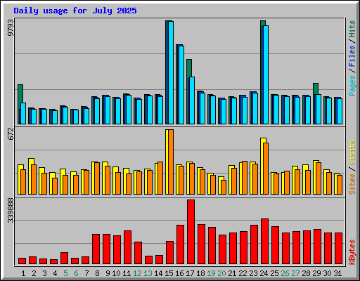 Daily usage for July 2025
