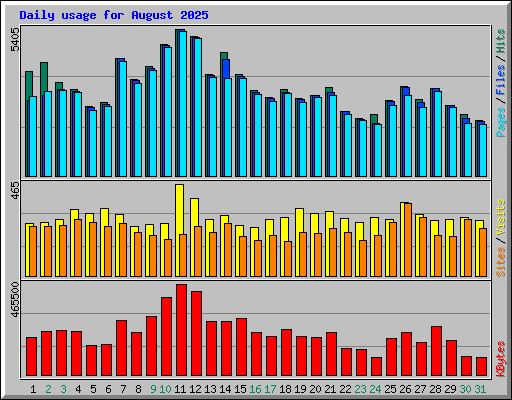 Daily usage for August 2025