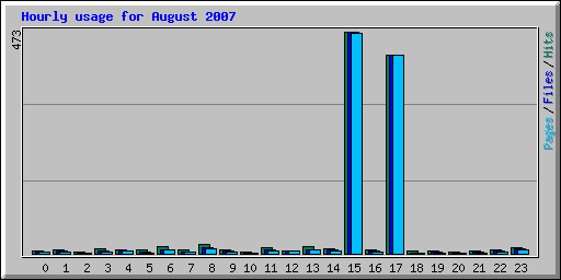 Hourly usage for August 2007