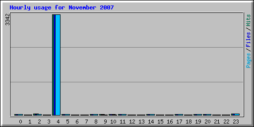 Hourly usage for November 2007