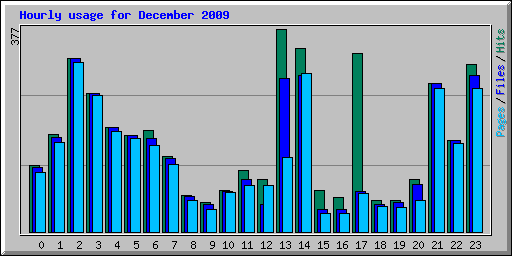 Hourly usage for December 2009