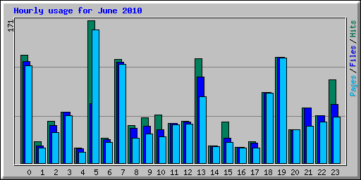 Hourly usage for June 2010