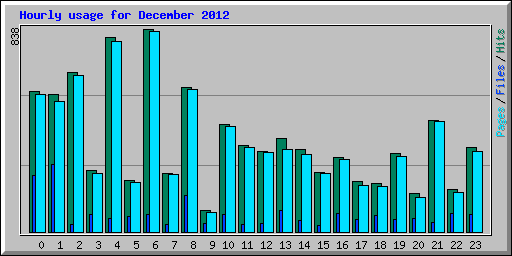 Hourly usage for December 2012