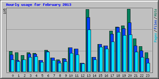 Hourly usage for February 2013