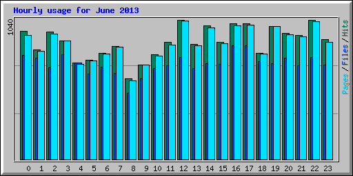 Hourly usage for June 2013