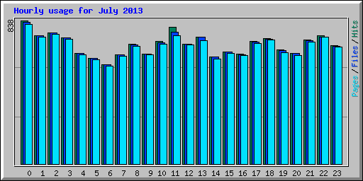 Hourly usage for July 2013