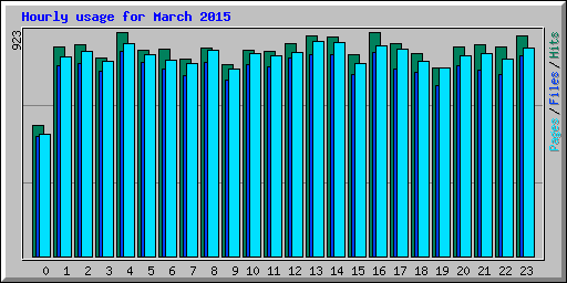 Hourly usage for March 2015