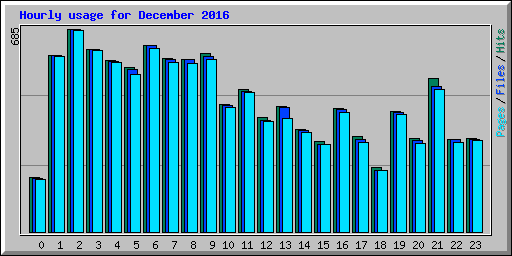 Hourly usage for December 2016