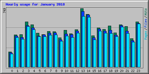 Hourly usage for January 2018