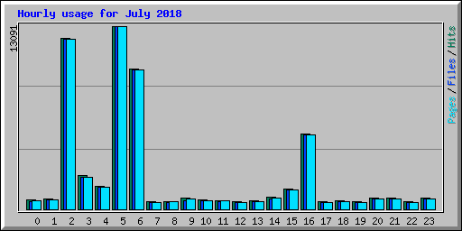 Hourly usage for July 2018