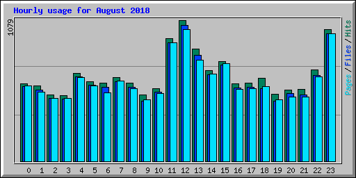 Hourly usage for August 2018