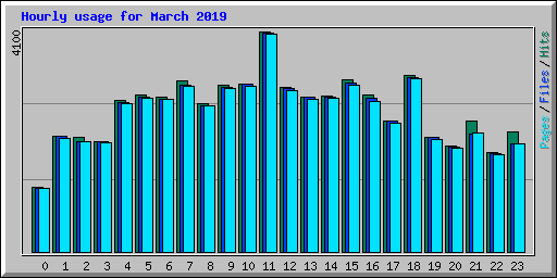 Hourly usage for March 2019