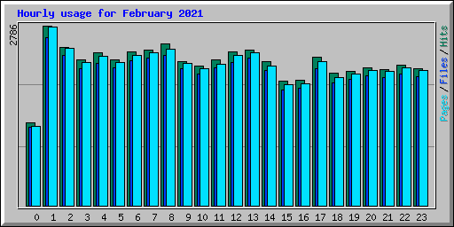 Hourly usage for February 2021