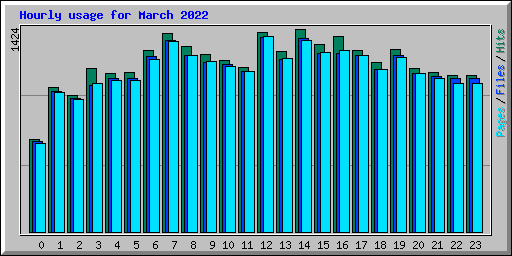 Hourly usage for March 2022