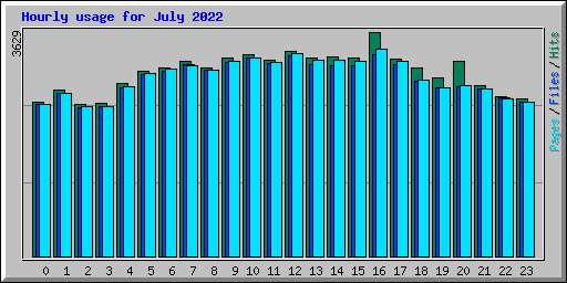 Hourly usage for July 2022