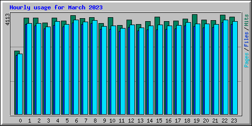 Hourly usage for March 2023