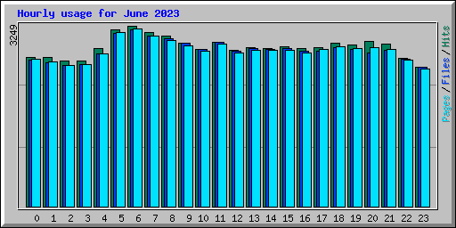 Hourly usage for June 2023