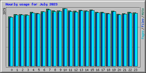 Hourly usage for July 2023