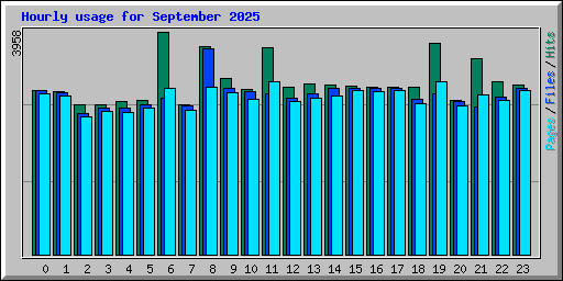 Hourly usage for September 2025