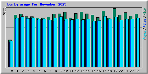 Hourly usage for November 2025